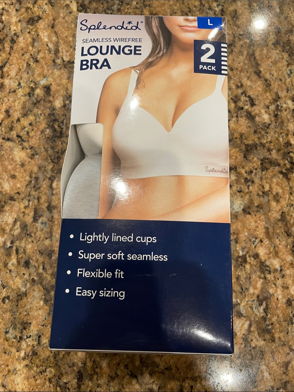 Splendid Seamless Wirefree Lounge Bra - Gray/White